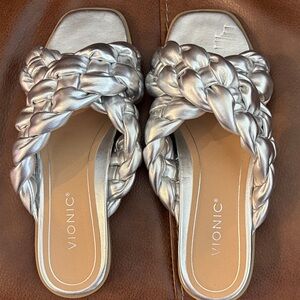 Vionic Silver Braided Sandals